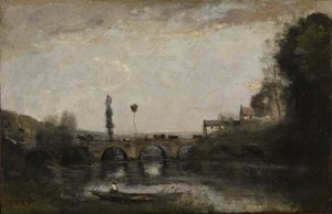 橋のある風景 作： Jean Baptiste Camille Corot